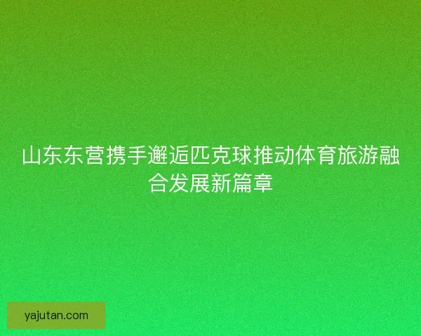 山东东营携手邂逅匹克球推动体育旅游融合发展新篇章